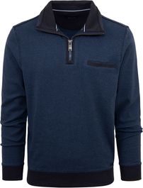 Casamoda halfzip trui blauw