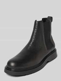 Chelsea boots van leer met elastische inzetten