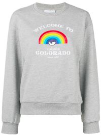 Chiara ferragni trui met regenboog print - grijs