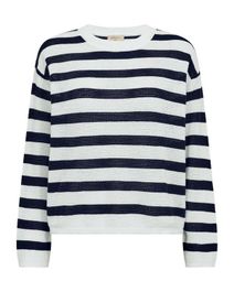 Freequent gestreepte pullover wit gebreid