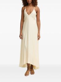 Haveone back-tie flared asymmetric dress - beige
