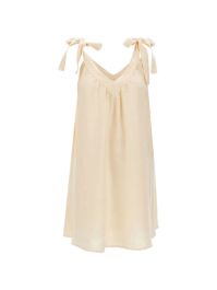 Kaos tie-strap linen dress - beige