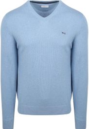 Mcgregor trui merino blend v-hals ice blauw