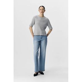 Object dames truien & vesten objelva 2/4 re o-neck knit - grijs - maat m