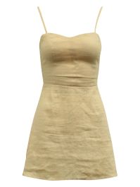 Reformation audrey gesmockte jurk - beige