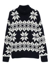 The new society sweater met geborduurde sneeuwvlok - blauw