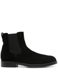 Tod's suède chelsea laarzen met elastisch vlak - zwart