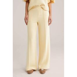 We fashion wide leg regular waist broek lichtgeel